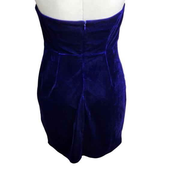 Superdown Tana‎ Strapless Velvet Mini Dress Women's Medium Indigo - Picture 8 of 13
